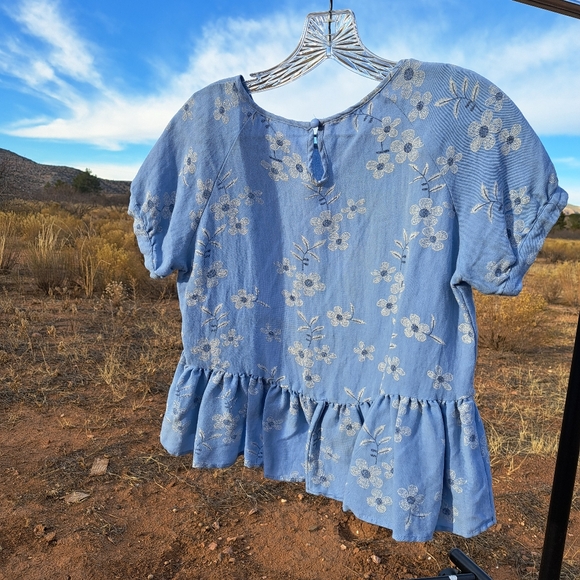 Blue Babydoll Blouse - Picture 2 of 3